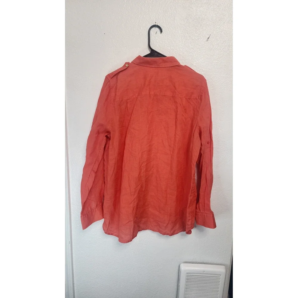 Michael Kors Button Down Shirt Womens XL Coral Excellent